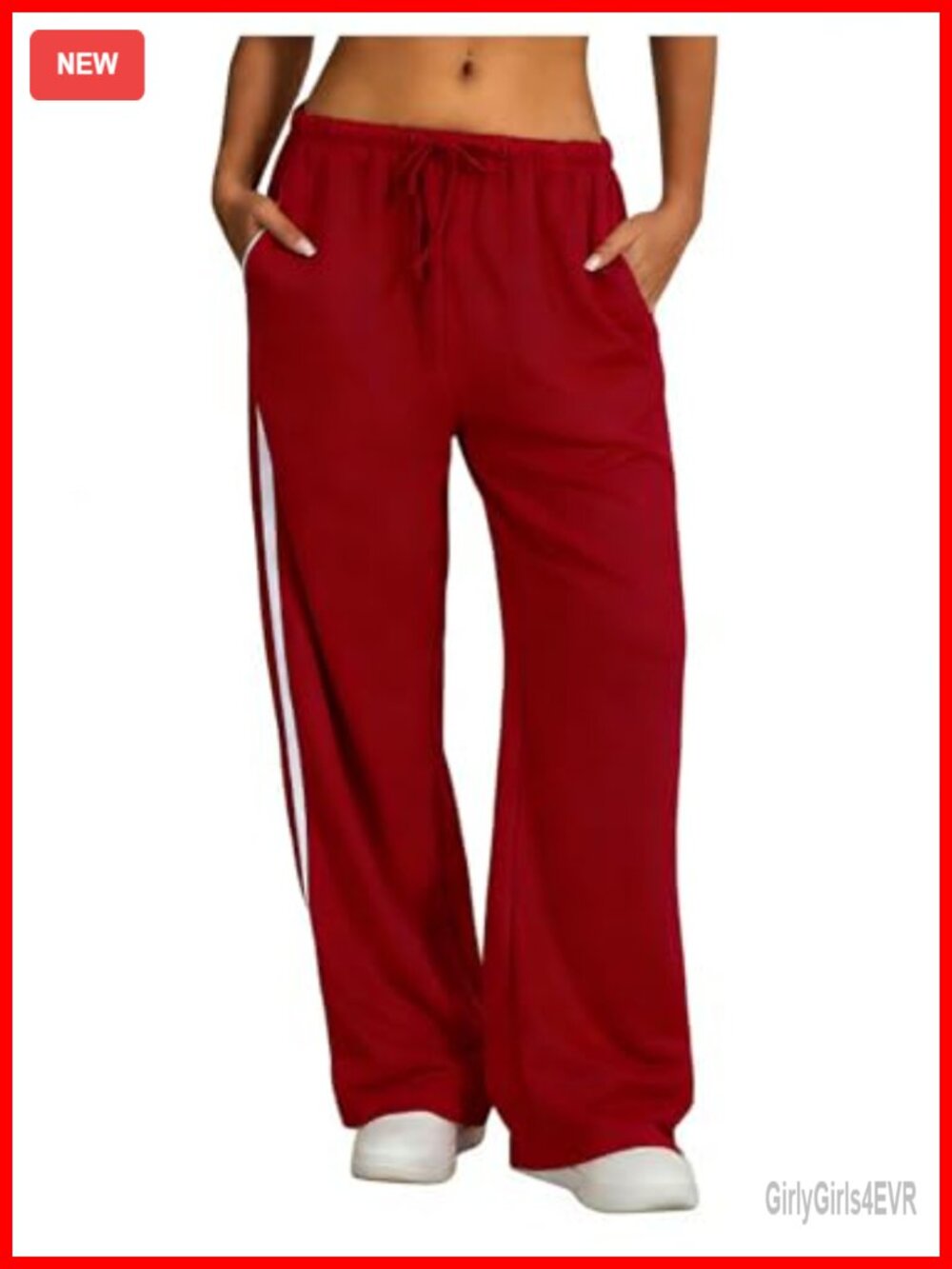 Women's Y2K Baggy Wide Leg Sweatpants Striped Low Rise Drawstring Track Pants